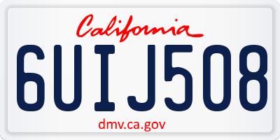 CA license plate 6UIJ508