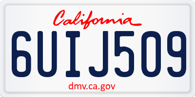 CA license plate 6UIJ509