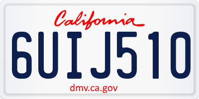CA license plate 6UIJ510