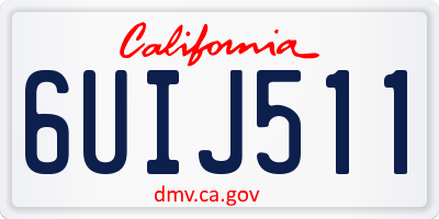 CA license plate 6UIJ511