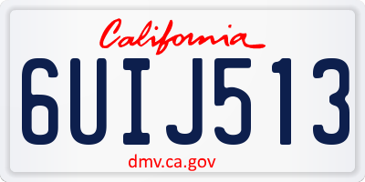 CA license plate 6UIJ513