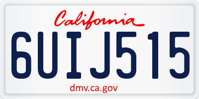 CA license plate 6UIJ515