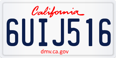 CA license plate 6UIJ516