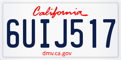CA license plate 6UIJ517