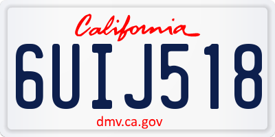 CA license plate 6UIJ518