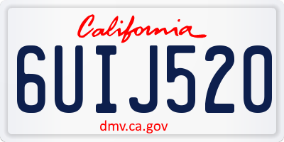 CA license plate 6UIJ520