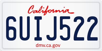 CA license plate 6UIJ522