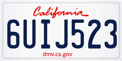 CA license plate 6UIJ523