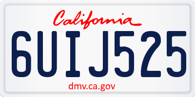 CA license plate 6UIJ525