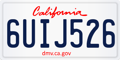 CA license plate 6UIJ526