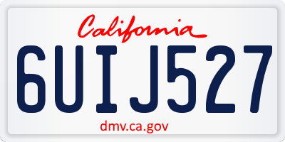 CA license plate 6UIJ527
