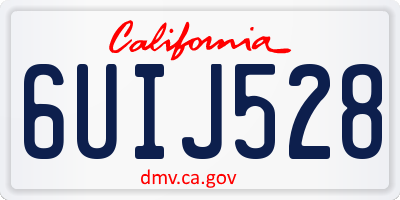 CA license plate 6UIJ528