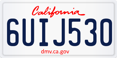 CA license plate 6UIJ530