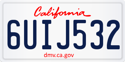 CA license plate 6UIJ532