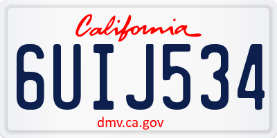 CA license plate 6UIJ534