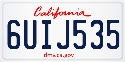 CA license plate 6UIJ535