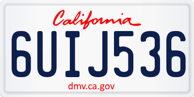 CA license plate 6UIJ536