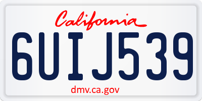CA license plate 6UIJ539