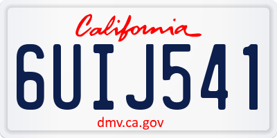 CA license plate 6UIJ541