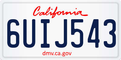 CA license plate 6UIJ543