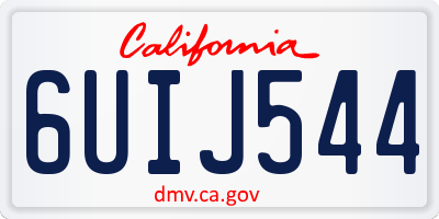 CA license plate 6UIJ544