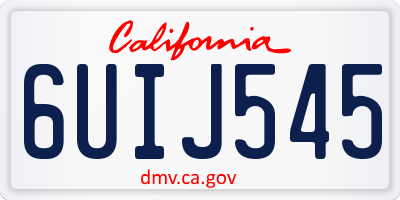 CA license plate 6UIJ545