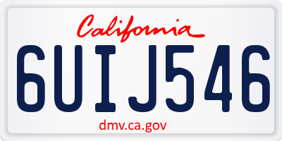 CA license plate 6UIJ546