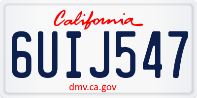 CA license plate 6UIJ547