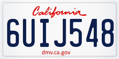 CA license plate 6UIJ548