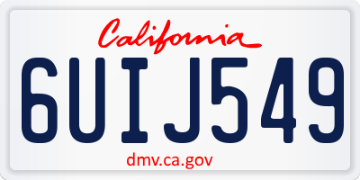 CA license plate 6UIJ549
