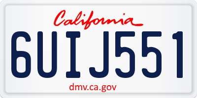 CA license plate 6UIJ551