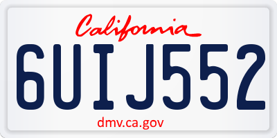 CA license plate 6UIJ552