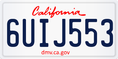 CA license plate 6UIJ553