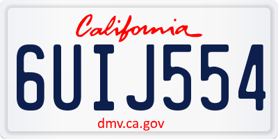 CA license plate 6UIJ554