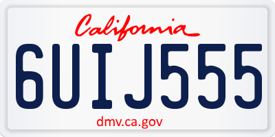 CA license plate 6UIJ555