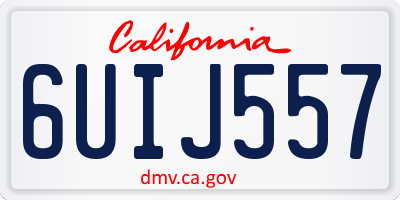 CA license plate 6UIJ557