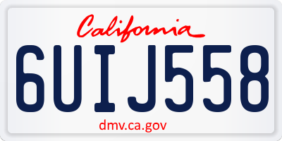CA license plate 6UIJ558