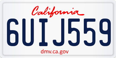 CA license plate 6UIJ559