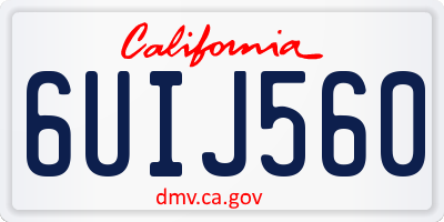 CA license plate 6UIJ560