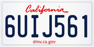 CA license plate 6UIJ561