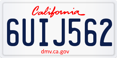 CA license plate 6UIJ562