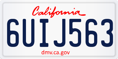 CA license plate 6UIJ563