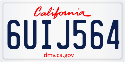 CA license plate 6UIJ564