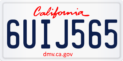 CA license plate 6UIJ565