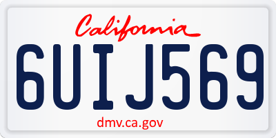 CA license plate 6UIJ569