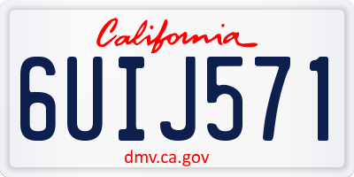 CA license plate 6UIJ571