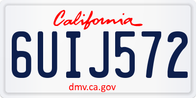 CA license plate 6UIJ572