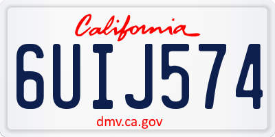 CA license plate 6UIJ574