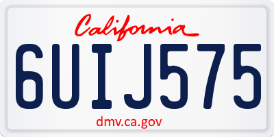CA license plate 6UIJ575