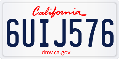 CA license plate 6UIJ576